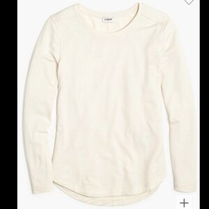 J.Crew Shirt Womens M Beige Supercomfy Long Sleeve Tee Soft Cozy Boho Minimalist